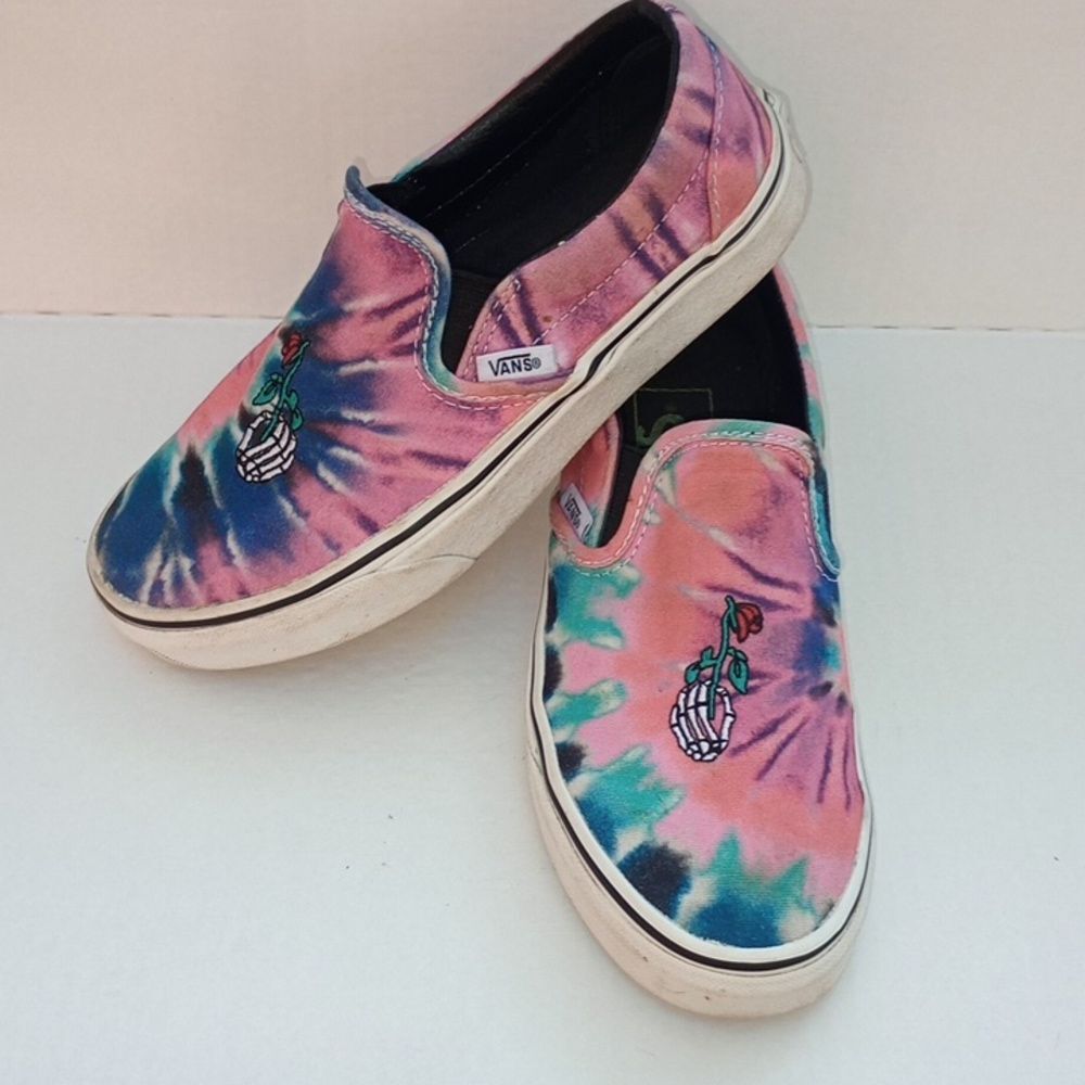 Size 6 Vans Multicolor Skeleton Rose Tie-Dye Limited Edition Grateful Dead Jerry